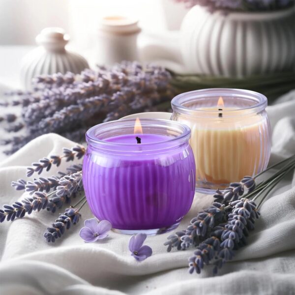 Ribbed Jar Candles - Lavender & Mango Sorbet