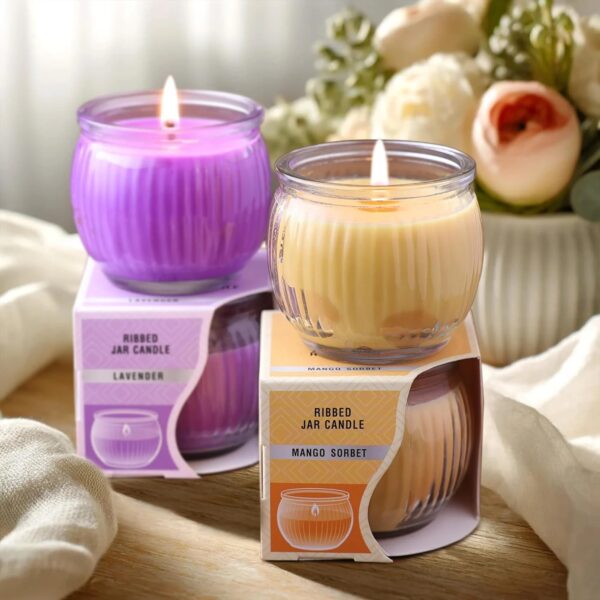 Ribbed Jar Candles - Lavender & Mango Sorbet