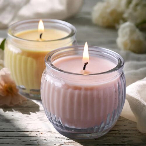 Ribbed Jar Candles - Mango Sorbet & Peach Pomegranate