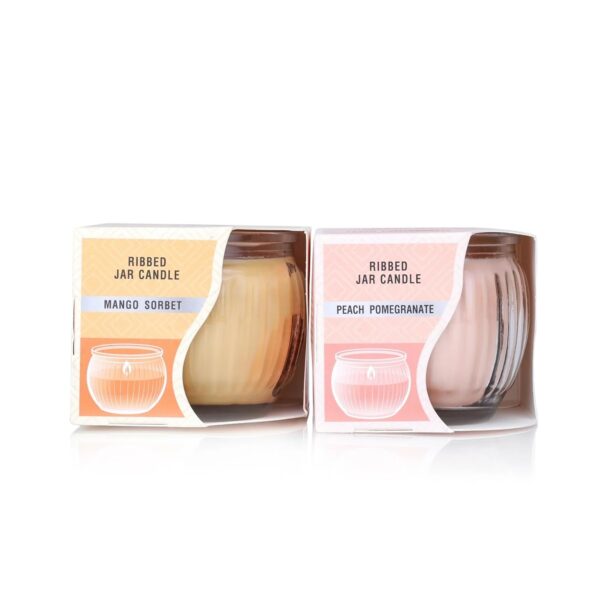 Ribbed Jar Candles - Mango Sorbet & Peach Pomegranate