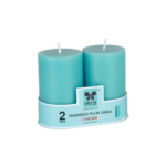 Cool Blue Fragranced Pillar Candles - Set of 2