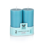 Set of 2 Fragranced Pillar Candle - Cool Blue