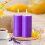 Set of 2 Fragranced Pillar Candle - Lavender