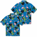 Flamingo Leaf Motif Blue Los Angeles Chargers Hawaiian Shirt
