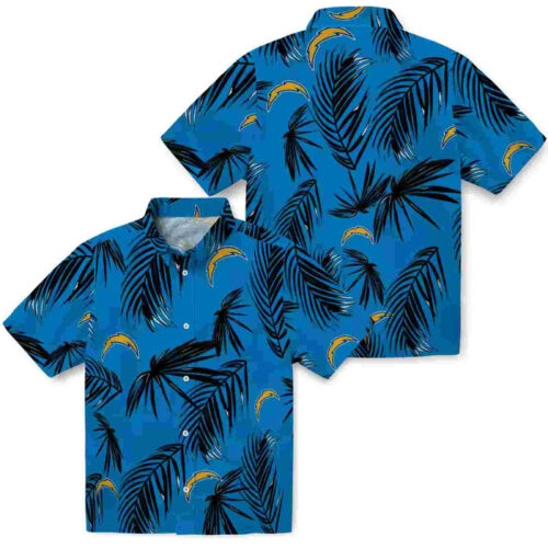 Palm Leaf Blue Los Angeles Chargers Hawaiian Shirt