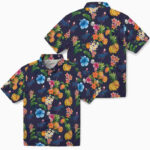Hibiscus And Fruit Navy Blue Los Angeles Dodgers Hawaiian Shirt