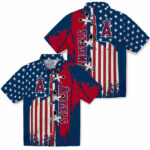 Stitched Flag Blue Los Angeles Angels Hawaiian Shirt