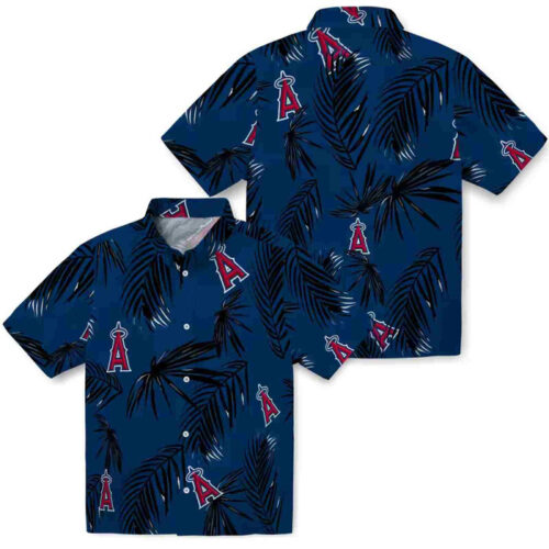 Palm Leaf Blue Los Angeles Angels Hawaiian Shirt