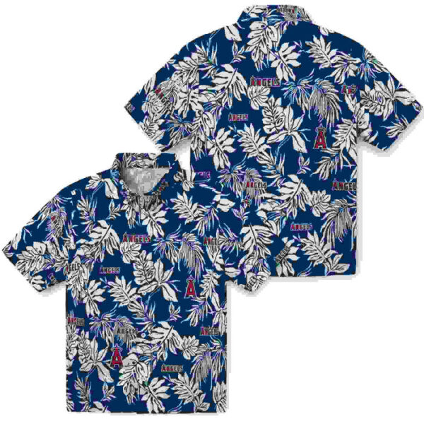 Tropical Leaf Blue White Los Angeles Angels Hawaiian Shirt