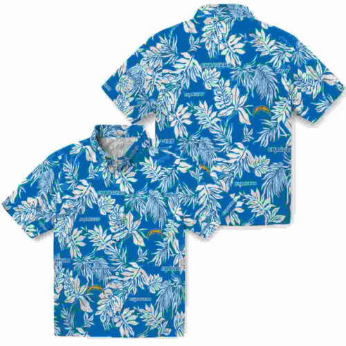 Tropical Leaf Blue White Los Angeles Chargers Hawaiian Shirt