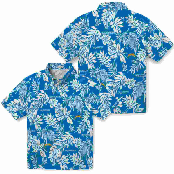 Tropical Leaf Blue White Los Angeles Chargers Hawaiian Shirt