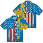 Stitched Flag Blue Los Angeles Chargers Hawaiian Shirt