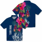 Floral Polynesian Blue Los Angeles Angels Hawaiian Shirt