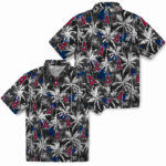 Palm Pattern Blue Black Los Angeles Angels Hawaiian Shirt