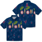 Surfboard Palm Blue Los Angeles Angels Hawaiian Shirt