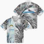 Palm Stripes Blue Black White Los Angeles Chargers Hawaiian Shirt