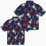 Palm Tree Flower Blue Los Angeles Angels Hawaiian Shirt