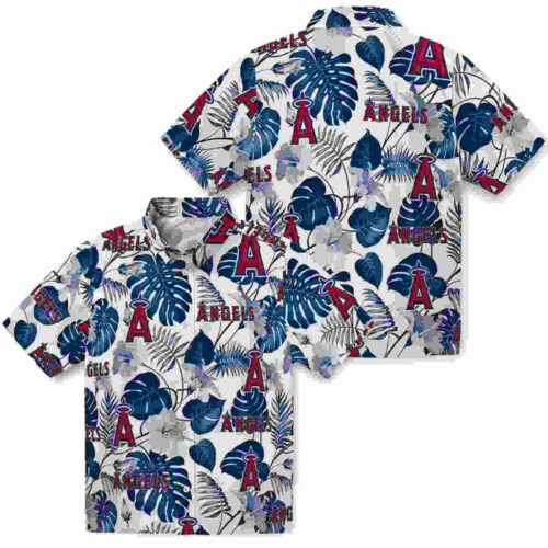 Tropical Plants Blue White Los Angeles Angels Hawaiian Shirt