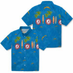 Surfboard Palm Blue Los Angeles Chargers Hawaiian Shirt