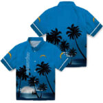 Beach Sunset Blue Black Los Angeles Chargers Hawaiian Shirt