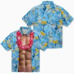 Chest Illusion Blue Los Angeles Chargers Hawaiian Shirt