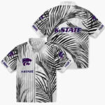 Palm Stripes Purple Black White Kansas State Wildcats Hawaiian Shirt