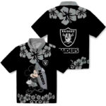 Surfing Mickey Black Las Vegas Raiders Hawaiian Shirt