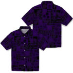 Tropical Patchwork Purple Black Kansas State Wildcats Hawaiian Shirt