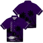 Beach Sunset Purple Black Kansas State Wildcats Hawaiian Shirt