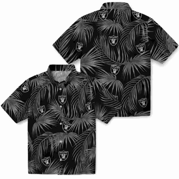 Leafy Palms Black Las Vegas Raiders Hawaiian Shirt