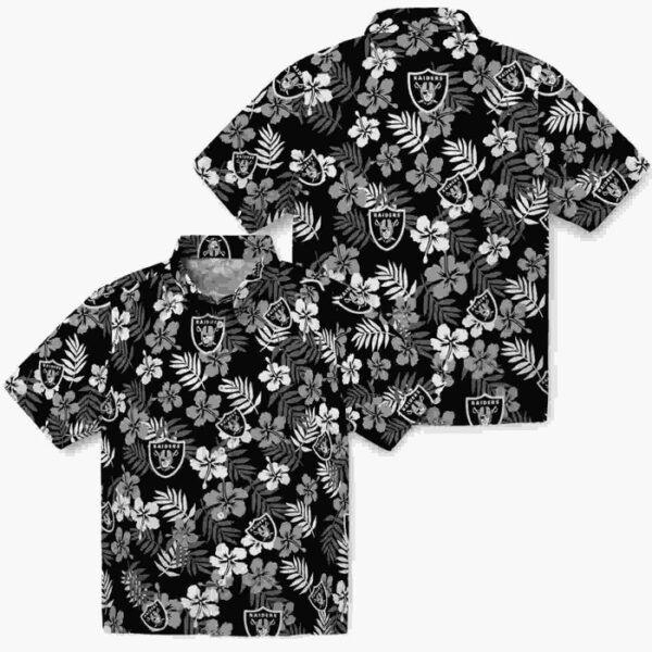 Tropical Floral Black Las Vegas Raiders Hawaiian Shirt