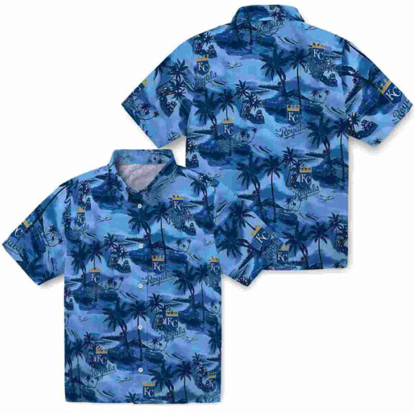Coastal Palms Royal Blue Kansas City Royals Hawaiian Shirt