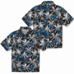 Palm Pattern Royal Blue Black Kansas City Royals Hawaiian Shirt