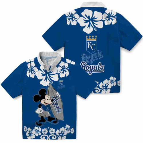 Surfing Mickey Royal Blue Kansas City Royals Hawaiian Shirt