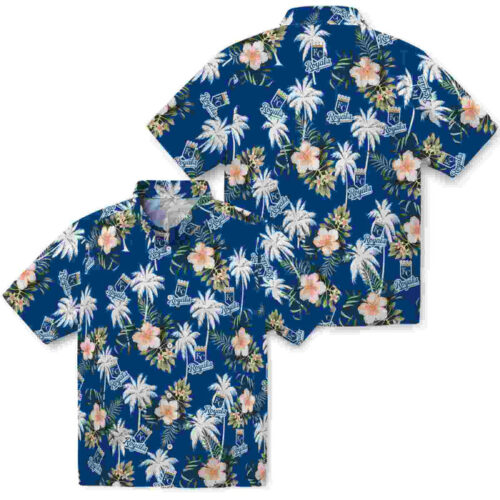Palm Tree Flower Royal Blue Kansas City Royals Hawaiian Shirt