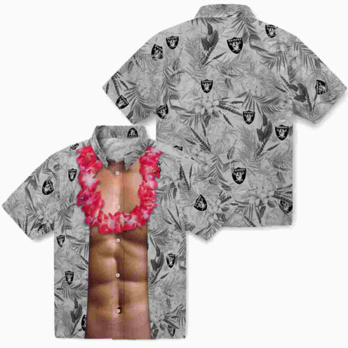 Chest Illusion Black Las Vegas Raiders Hawaiian Shirt
