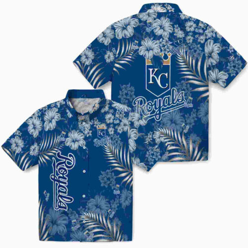 Hibiscus Print Royal Blue Kansas City Royals Hawaiian Shirt