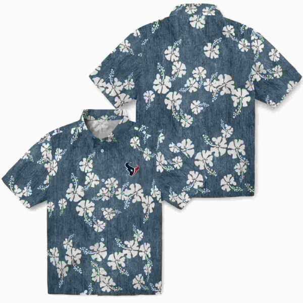 Hibiscus Clusters Blue Houston Texans Hawaiian Shirt