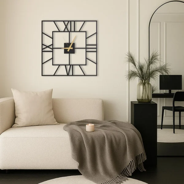 Roman Double Square - Unique Modern Square Wall Clock