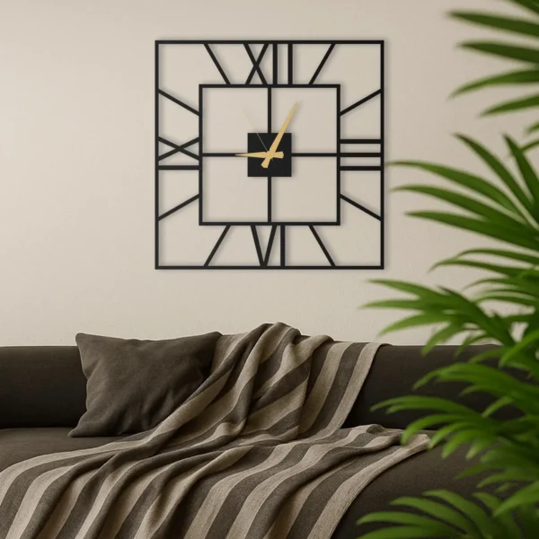 Roman Double Square - Unique Modern Square Wall Clock