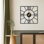 Roman Circle Frame- Unique Modern Square Wall Clock