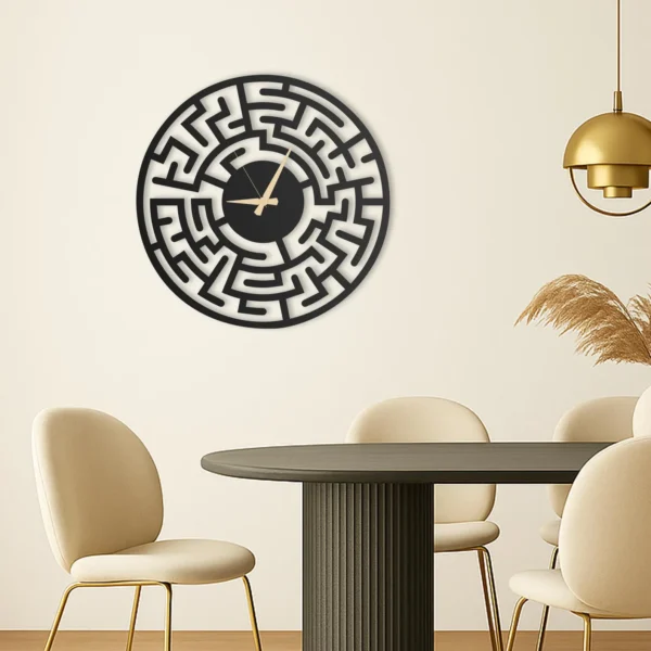 Maze Large Unique Clock - Modern Round Wall Clock