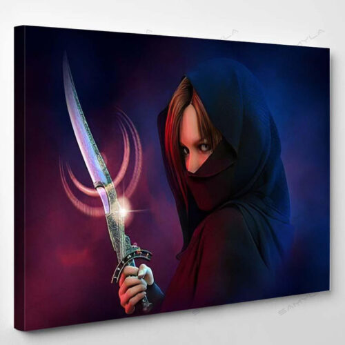 3D Computer Graphics Wrapped Female Assassin - Fantasy Canvas Art Wall Decor