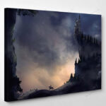Fantasy Landscape Castle On Cliff Hill 1 - Fantasy Canvas Art Wall Decor
