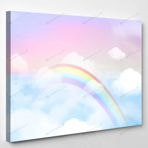 Fantasy Magical Landscape Rainbow On Sky 5 - Fantasy Canvas Art Wall Decor