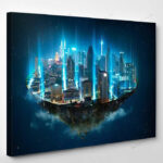 Fantasy Island Floating Air Network Light - Fantasy Canvas Art Wall Decor