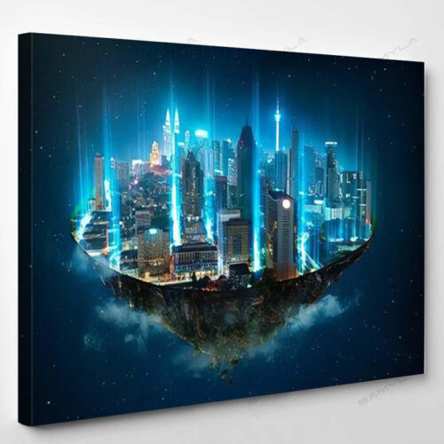 Fantasy Island Floating Air Network Light - Fantasy Canvas Art Wall Decor