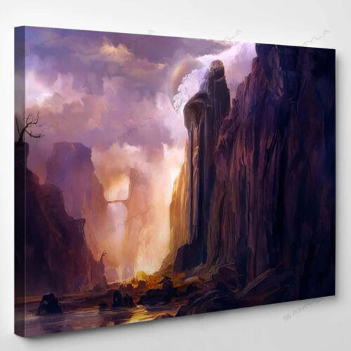 Illustration Digital Painting Landscape Where Observed 1 - Fantasy Canvas Art Wall Decor