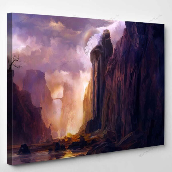 Illustration Digital Painting Landscape Where Observed 1 - Fantasy Canvas Art Wall Decor