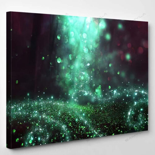 Abstract Magical Image Glitter Firefly Flying 1 - Fantasy Canvas Art Wall Decor